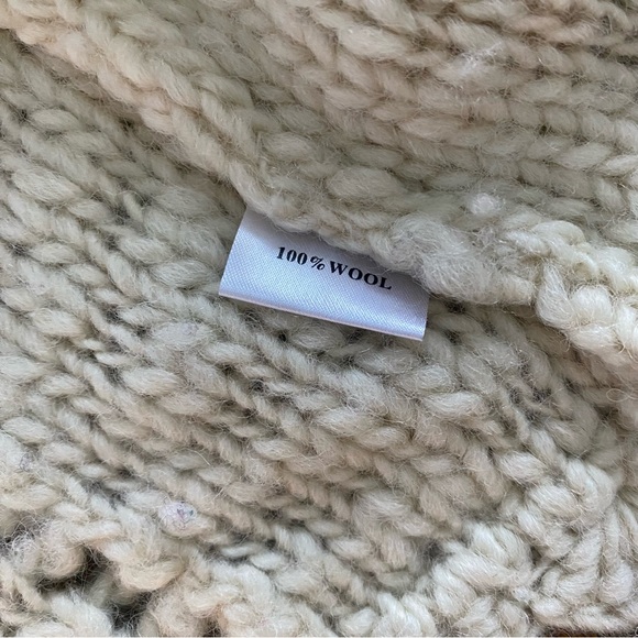 Alps vintage 90s chunky scalloped wool knit cardigan sweater - Picture 5 of 6